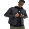 Hollister stitch detailed collared jacket in black