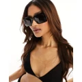 Versace chunky square sunglasses in black