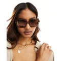 Versace oversized square sunglasses in transparent brown