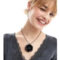 Reclaimed Vintage resin corsage necklace on ball chain in black