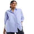 Vero Moda Aware oversized oxford shirt in blue