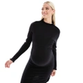Mamalicious Maternity knitted midi dress in black
