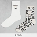 adidas Originals Leopard Luxe 2 pack socks-Black