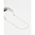 Jeepers Peepers marble sunglasses chain in gold/white