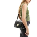 & Other Stories croc effect leather cross body bag in dark green