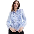 Sister Jane Adore ruffle blouse in baby blue (part of a set)-Pink