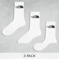 The North Face Simple Dome 3 pack logo socks in white