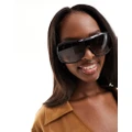 Jeepers Peepers oversized wrap sunglasses in brown
