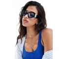 Jeepers Peepers cat eye sunglasses in blue with gold