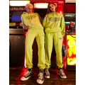 Reclaimed Vintage x Stranger Things unisex trackies in washed yellow with logo-Multi