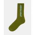 Santa Cruz logo socks in khaki-Green