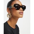 Versace oversized round sunglasses in brown tortoiseshell