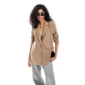 Selected Femme relaxed fit blazer in beige-Neutral