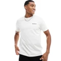 Timberland small script logo t-shirt in off white