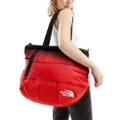 The North Face Nuptse down fill puffer tote bag in red dip dye