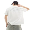 Timberland reflective back print logo t-shirt in off white