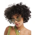 Le Specs Shmood square sunglasses in green-Grey