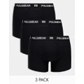 Pull & Bear 3 pack boxers with white contrast waistband in black