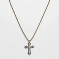 Reclaimed Vintage unisex cross necklace in gold with pearls