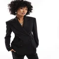 AllSaints Sevenh power suit blazer in black (part of a set)