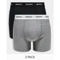 Dickies 2 pack trunk boxers in black and grey