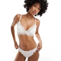 Free People lace edge bralet in ivory-White