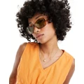 Le Specs Trance rectangle sunglasses in vintage tort-Brown
