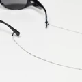 ASOS DESIGN sunglasses chain with dot dash design in silver tone