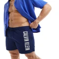 Calvin Klein Intense Power medium drawstring swim shorts in navy