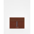 Tommy Hilfiger premium leather credit card holder in brown