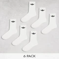 adidas Originals Trefoil 6 pack socks in white