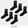 adidas Originals Trefoil 6 pack socks in black