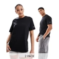Champion 2 pack unisex crew neck t-shirts in black