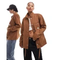 Lee unisex workwear coach jacket relaxed fit in brown