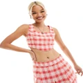 Something New x Chloe Frater corset top in red check (part of a set)