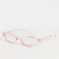 Pieces angled sunglasses in pink