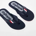 Tommy Hilfiger Logo Thongs in Navy