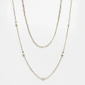 ALDO 2 pack gold plated delicate necklaces with faux pearl detail in gold