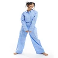 Luna oversized pyjama bottoms in blue stripe (part of a set)