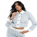 Morgan boucle jacket in white and blue (part of a set)-Multi