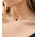 Rachel Jackson 22 karat gold plated electric love mini garnet heart necklace with gift box