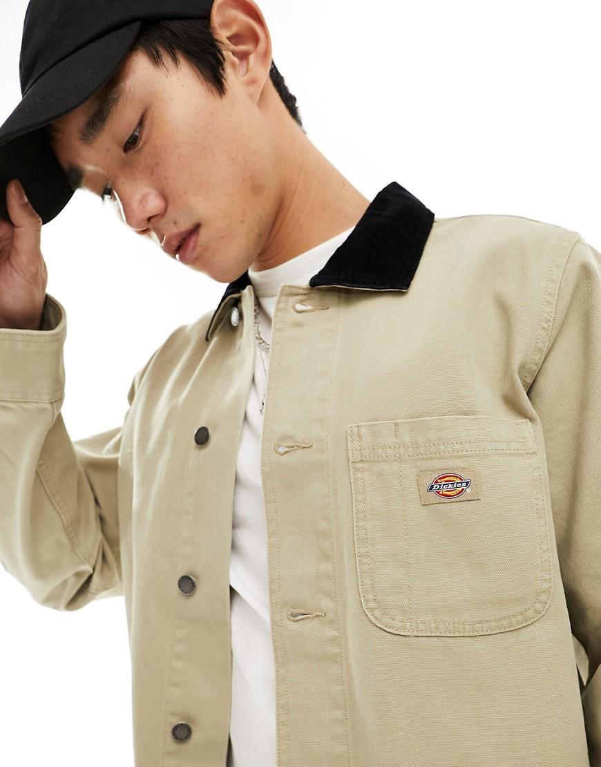 Dickies duck canvas unlined chore jacket in light tan-Neutral