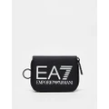 Armani EA7 logo zip around wallet in black/white
