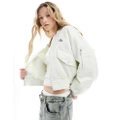Calvin Klein Jeans zipped lightweight bomber jacket in white