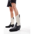 ONLY heeled western boots in black and white contrast