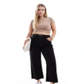 ASOS DESIGN Curve cropped easy straight jeans in clean black