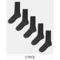 Jack & Jones socks 5 pack in dark grey melange