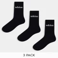 adidas Originals 3 pack mid socks in black-Multi