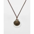 Reclaimed Vintage unisex shell necklace on brown cord