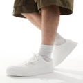 Pull & Bear chunky ridged sole sneakers in white